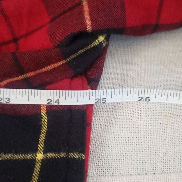 LL Bean Red Tartan Plaid Flannel Button Up Shirt Relaxed Fit Women’s Size XL - Picture 4 of 6